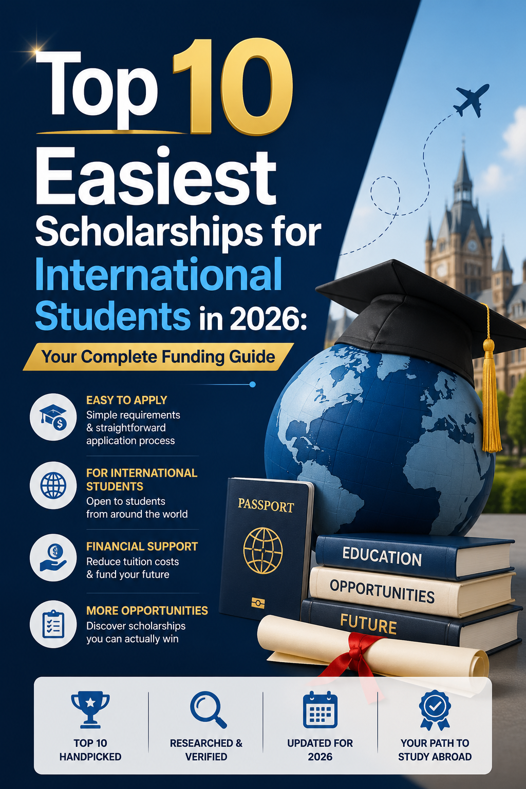 Top 10 Easiest Scholarships for International Students in 2026: Your Complete Funding Guide Top 10 Easiest Scholarships for International Students in 2026: Your Complete Funding Guide